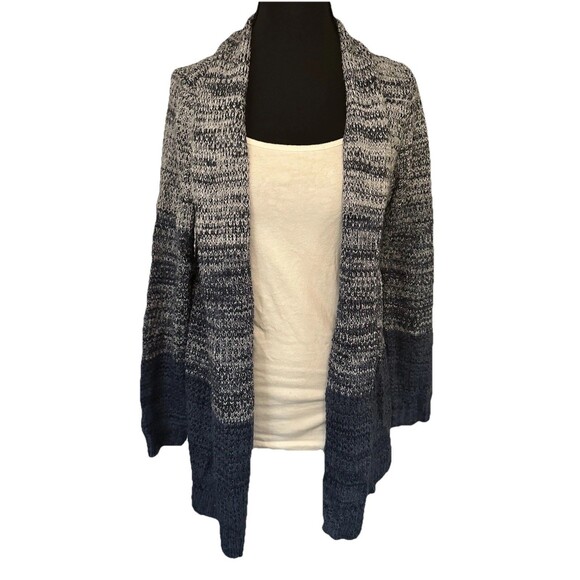 Croft & Barrow Shawl Rib Finish Sweater Open Cardigan Gradiant Blue Women’s Sz S - Picture 2 of 8